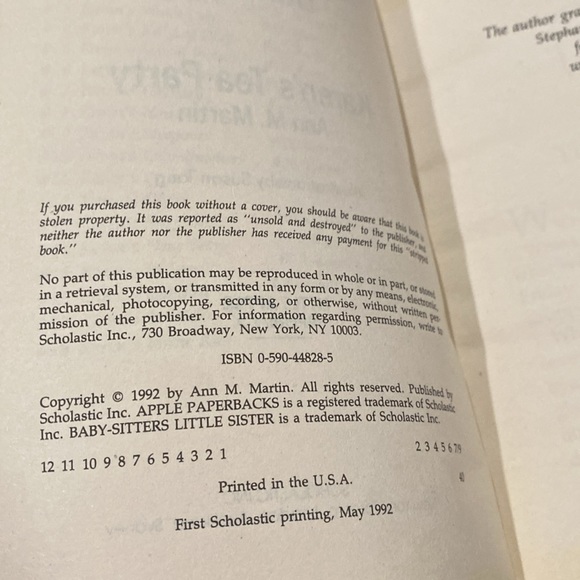 Baby-Sitters Little Sister #28: Karen’s Tea Party by Ann M. Martin - Novel - Picture 5 of 10